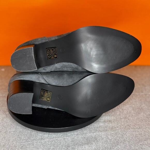 Allegra K Women's Pointed Toe Block Heel Ankle Chelsea Boots Blue Size 8.5 - Picture 5 of 7